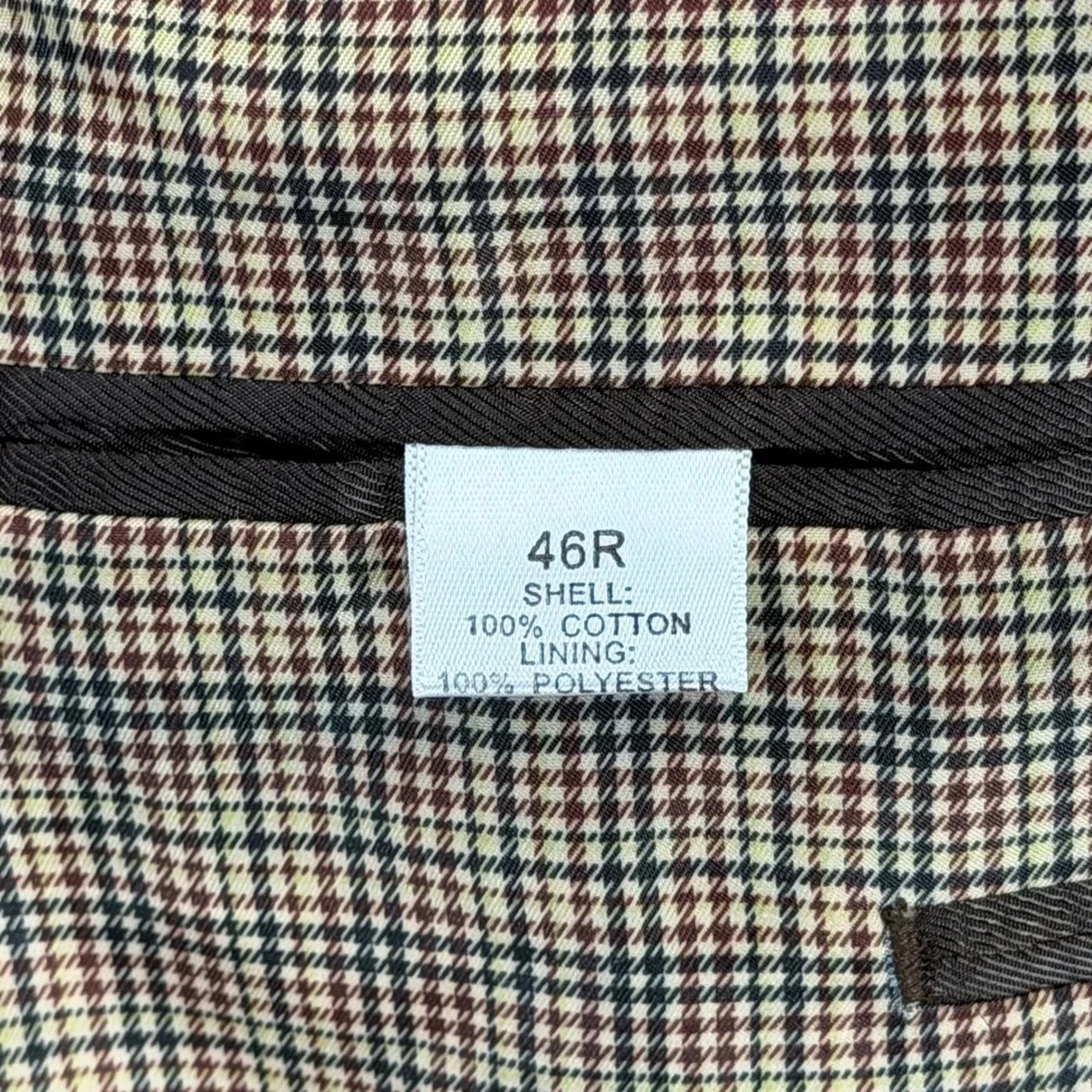 Saddlebred Blazer Mens 46R Brown‎ Corduroy Cotton Two-Button Sport Coat Jacket